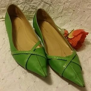 Kate Spade green pointy flat shoes 10B